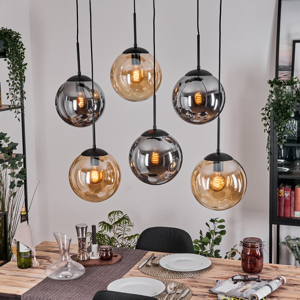 Gastor Lampa wisząca, Kula świetlna, Lampa wisząca W kolorze bursztynu, Przydymiony, 6-punktowe main product photo