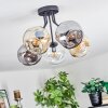 Ripoll lampa sufitowa, kula świetlna bursztynowy, przezroczysty, przydymiony, 5-punktowe