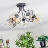 Ripoll lampa sufitowa, kula świetlna bursztynowy, przezroczysty, przydymiony, 5-punktowe