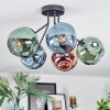 Ripoll lampa sufitowa, kula świetlna niebeieski, zielony, miedziany, 5-punktowe