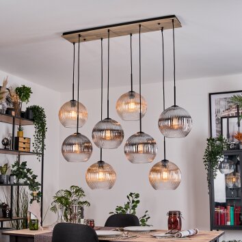 Koyoto lampa wisząca, kula świetlna, lampa wisząca kolory naturalne, czarny, 8-punktowe