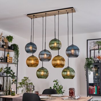 Koyoto lampa wisząca, kula świetlna, lampa wisząca kolory naturalne, czarny, 8-punktowe