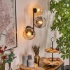Koyoto Kula świetlna, Lampa ścienna W kolorze bursztynu, Przezroczysty, Przydymiony, 3-punktowe