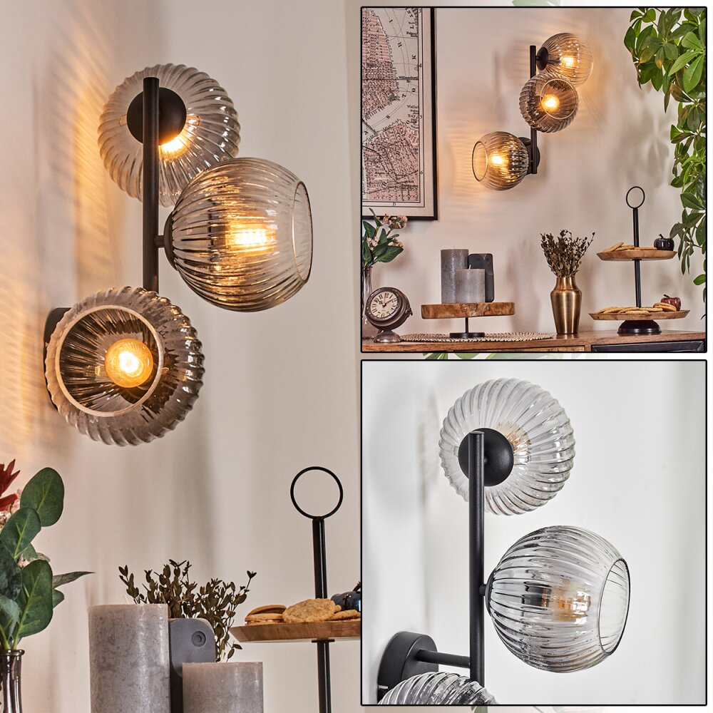 Koyoto Kula świetlna, Lampa ścienna Przezroczysty, Przydymiony, 3-punktowe main product photo
