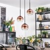 Koyoto Lampa wisząca, Kula świetlna, Lampa wiszącego klastra 30 cm Przezroczysty, W kolorze miedzi, 3-punktowe