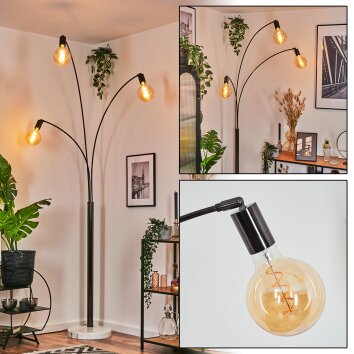 Codecro Lampa stojąca Chrom, Czarny, Biały, 3-punktowe