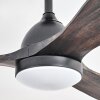 Mosstena Lampa sufitowa, lampa z wentylatorem LED Ciemne drewno, Czarny, 1-punktowy, Zdalne sterowanie