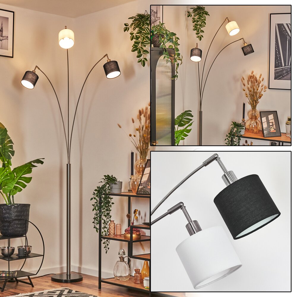 Bassagoda Lampa stojąca Nikiel matowy, Czarny, 3-punktowe main product photo