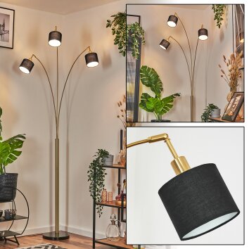 Bassagoda Lampa stojąca Mosiądz, Czarny, 3-punktowe