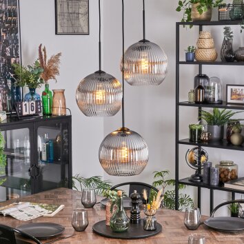 Koyoto lampa wisząca, kula świetlna, lampa wisząca kaskadowa przezroczysty, przydymiony, 3-punktowe
