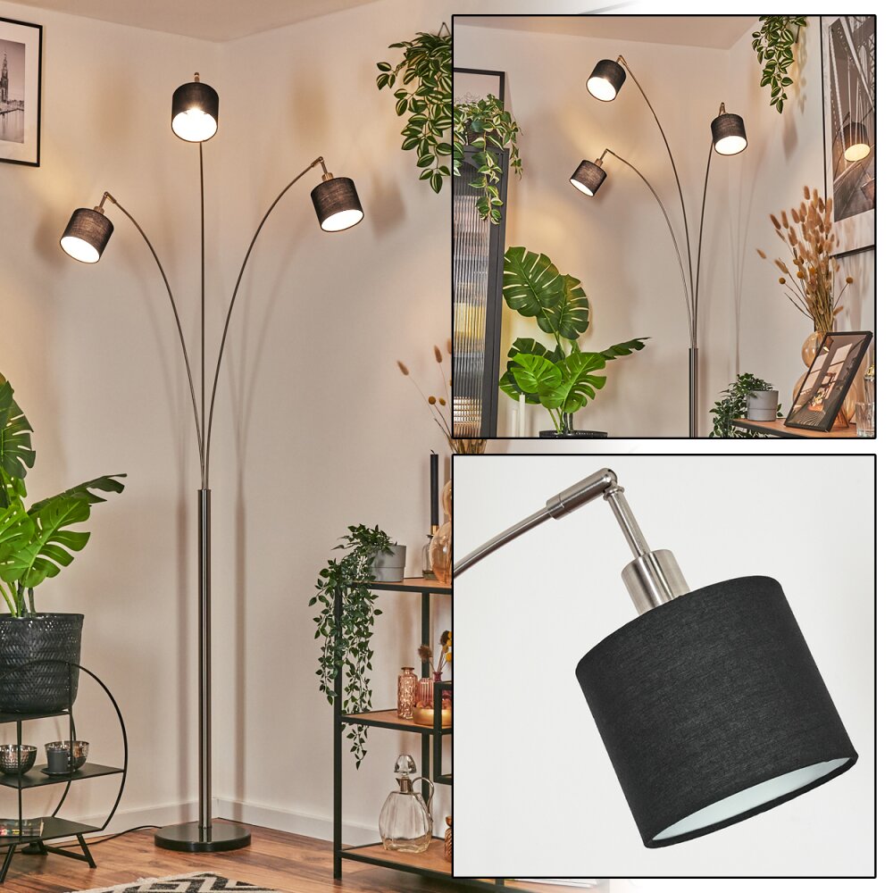 Bassagoda Lampa stojąca Nikiel matowy, Czarny, 3-punktowe main product photo