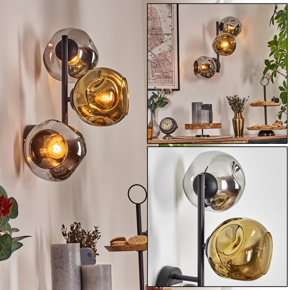 Ripoll Kula świetlna, Lampa ścienna Chrom, Złoty, Przydymiony, 3-punktowe main product photo