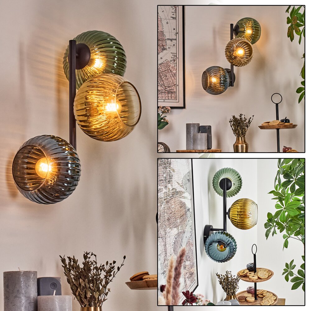 Koyoto Kula świetlna, Lampa ścienna Niebeieski, Złoty, Zielony, 3-punktowe main product photo