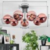 Koyoto Lampa sufitowa, Kula świetlna W kolorze miedzi, 7-punktowe