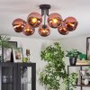 Koyoto Lampa sufitowa, Kula świetlna W kolorze miedzi, 7-punktowe
