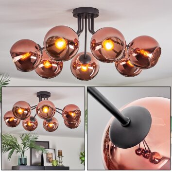 Koyoto Lampa sufitowa, Kula świetlna W kolorze miedzi, 7-punktowe Koyoto Lampa sufitowa, Kula świetlna W kolorze miedzi, 7-punktowe