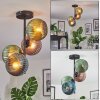 Koyoto lampa sufitowa, kula świetlna niebeieski, zielony, miedziany, 4-punktowe