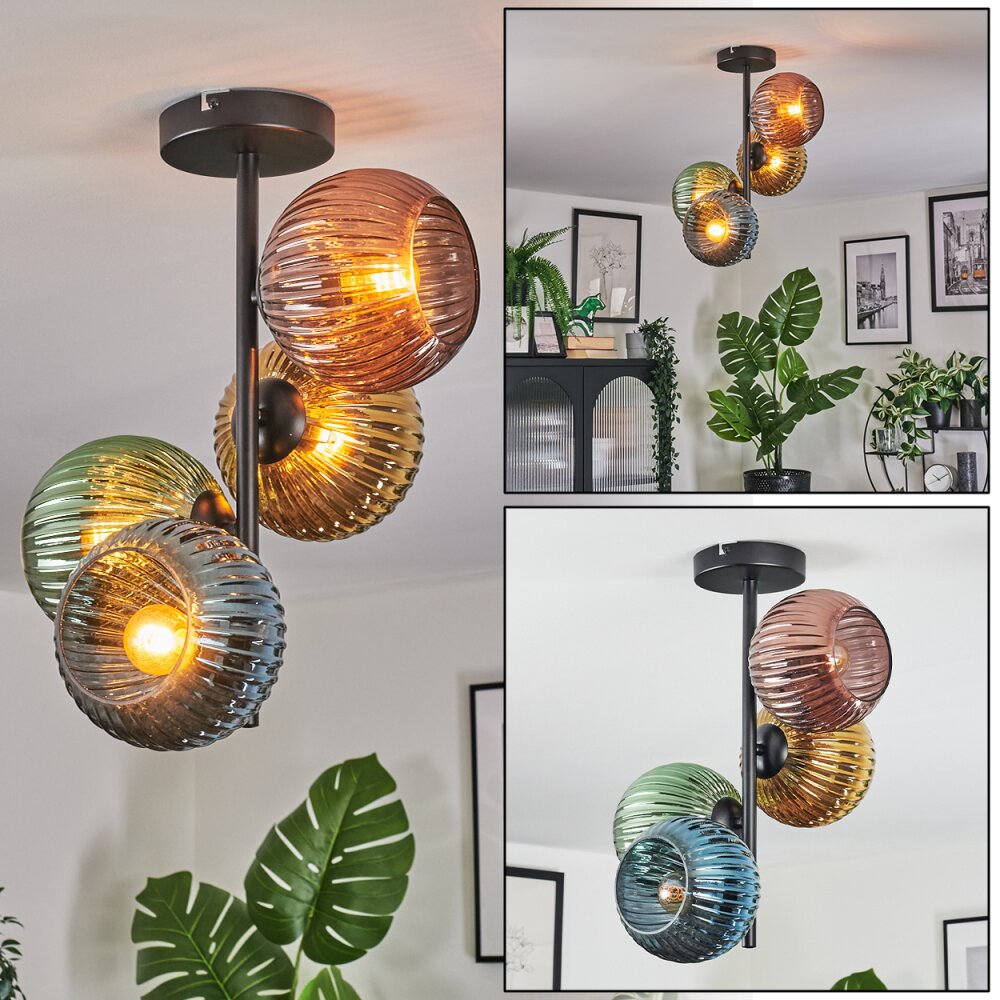 Koyoto Lampa sufitowa, Kula świetlna Niebeieski, Złoty, Zielony, W kolorze miedzi, 4-punktowe main product photo