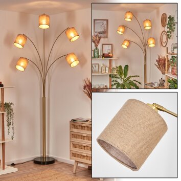 Soungou Lampa stojąca Mosiądz, Czarny, 5-punktowe