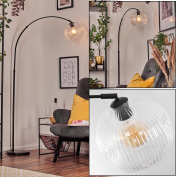 Ripoll lampa stojąca, lampa podłogowa łukowa czarny, 1-punktowy