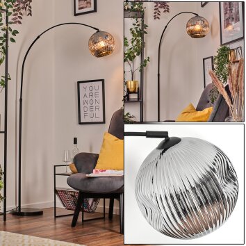 Ripoll lampa stojąca, lampa podłogowa łukowa czarny, 1-punktowy