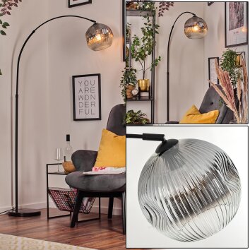 Ripoll lampa stojąca, lampa podłogowa łukowa czarny, 1-punktowy