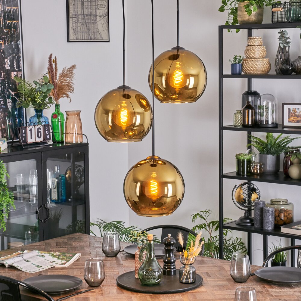 Koyoto Lampa wisząca, Kula świetlna, Lampa wiszącego klastra Złoty, 3-punktowe main product photo
