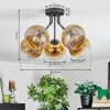 Koyoto lampa sufitowa, kula świetlna złoty, przezroczysty, 5-punktowe