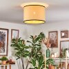 Chellas lampa sufitowa naturalny, czarny, 1-punktowy