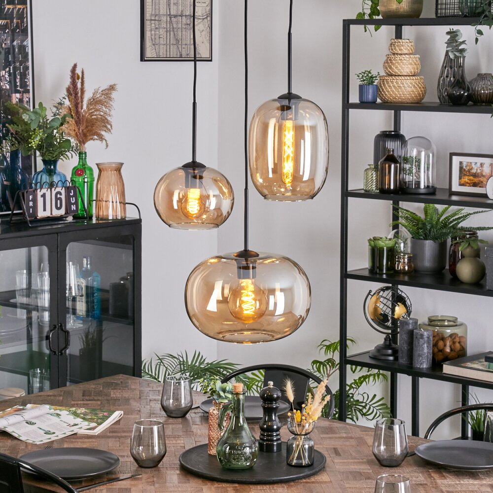 Apedo Lampa wisząca, Kula świetlna, Lampa wiszącego klastra W kolorze bursztynu, 3-punktowe main product photo