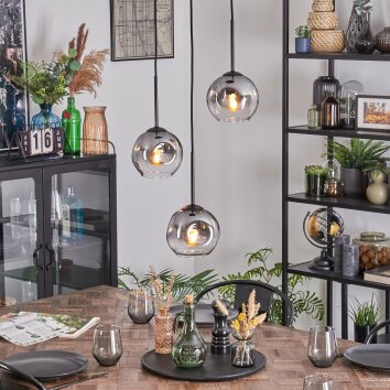 Ripoll Lampa wisząca, Kula świetlna, Lampa wiszącego klastra Przezroczysty, Przydymiony, 3-punktowe Ripoll Lampa wisząca, Kula świetlna, Lampa wiszącego klastra Przezroczysty, Przydymiony, 3-punktowe