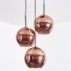 Koyoto Lampa wisząca, Kula świetlna, Lampa wiszącego klastra W kolorze miedzi, 3-punktowe