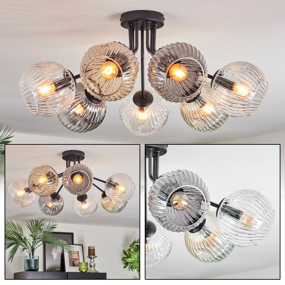 Ripoll Lampa sufitowa, Kula świetlna W kolorze bursztynu, Przezroczysty, Przydymiony, 7-punktowe main product photo