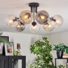 Ripoll lampa sufitowa, kula świetlna bursztynowy, przezroczysty, przydymiony, 7-punktowe