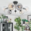 Ripoll Lampa sufitowa, Kula świetlna W kolorze bursztynu, Przezroczysty, Przydymiony, 7-punktowe