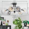 Ripoll Lampa sufitowa, Kula świetlna W kolorze bursztynu, Przezroczysty, Przydymiony, 7-punktowe