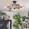 Ripoll Lampa sufitowa, Kula świetlna W kolorze bursztynu, Przezroczysty, Przydymiony, 7-punktowe