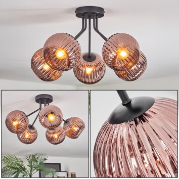 Koyoto Lampa sufitowa, Kula świetlna 52 cm W kolorze miedzi, 5-punktowe