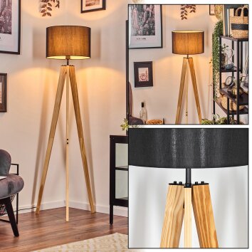 Soungou lampa stojąca kolory naturalne, czarny, 1-punktowy