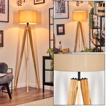 Soungou lampa stojąca kolory naturalne, czarny, 1-punktowy