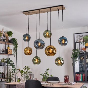 Ripoll lampa wisząca, kula świetlna, lampa wisząca kolory naturalne, czarny, 8-punktowe