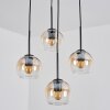 Koyoto lampa wisząca, kula świetlna, lampa wisząca kaskadowa bursztynowy, przezroczysty, 4-punktowe