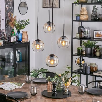 Koyoto Lampa wisząca, Kula świetlna, Lampa wiszącego klastra W kolorze bursztynu, Przezroczysty, 4-punktowe Koyoto Lampa wisząca, Kula świetlna, Lampa wiszącego klastra W kolorze bursztynu, Przezroczysty, 4-punktowe