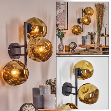 Ripoll Kula świetlna, Lampa ścienna Złoty, 3-punktowe