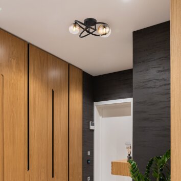 Oświetlenie Globo Tuberius lampa sufitowa LED czarny, 2-punktowe