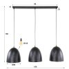 Kosmos Lampa wisząca Antracytowy, 3-punktowe