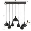 Zip Lampa wisząca Czarny, 7-punktowe