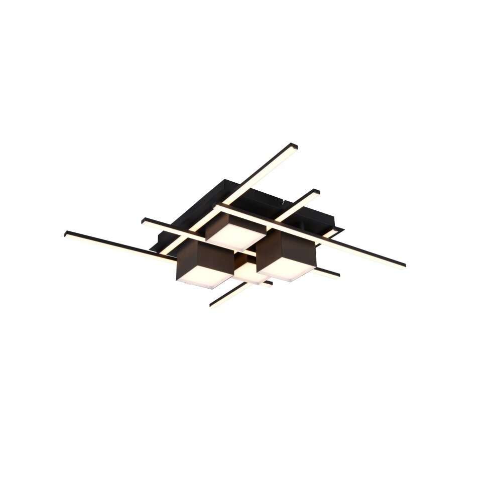 Oświetlenie Trio Roger Lampa sufitowa LED Czarny, 1-punktowy, Zdalne sterowanie main product photo