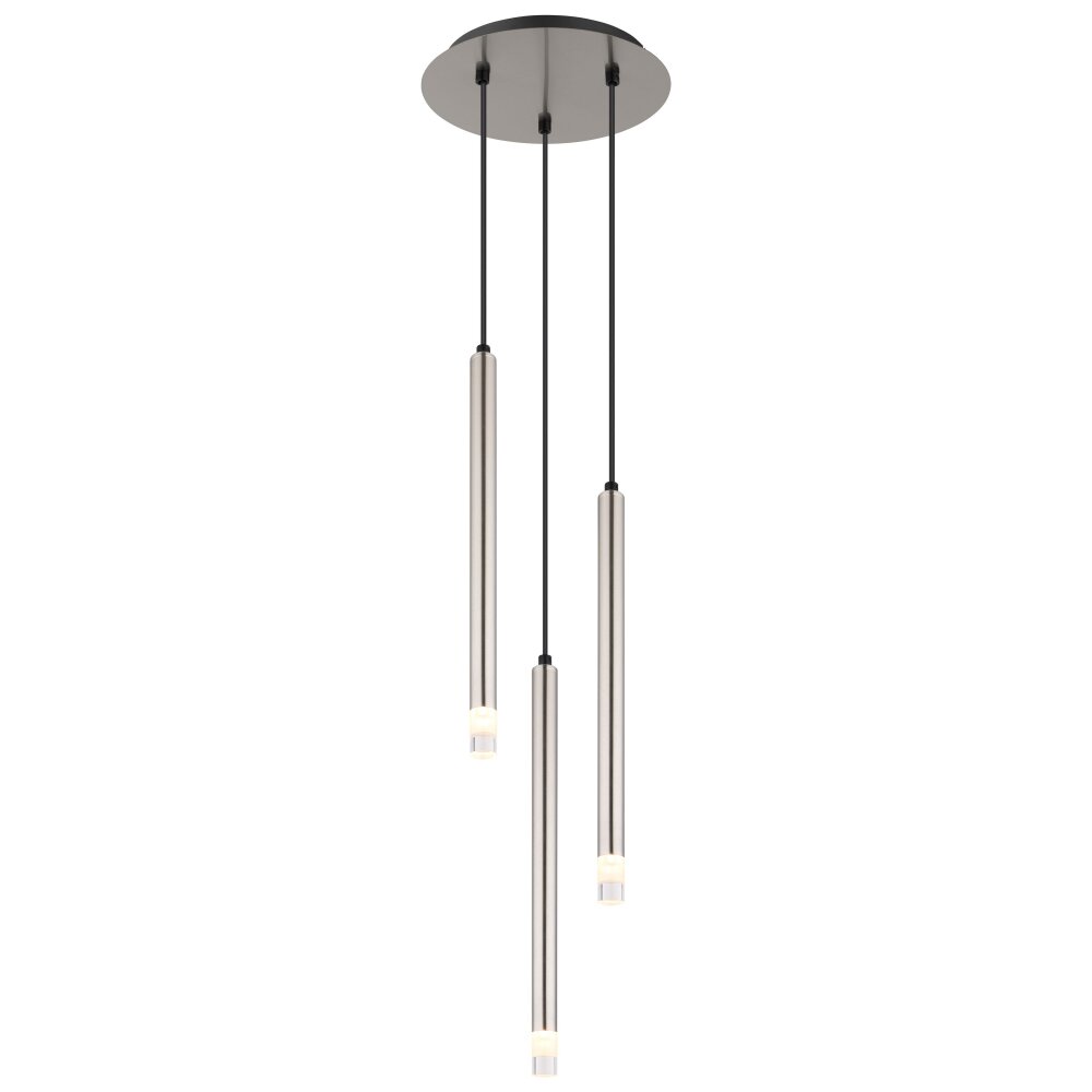 Oświetlenie Globo Ryan Lampa wisząca Nikiel matowy, 3-punktowe main product photo