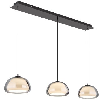 Oświetlenie Globo Avila Lampa wisząca LED Chrom, Czarny, 1-punktowy, Zdalne sterowanie